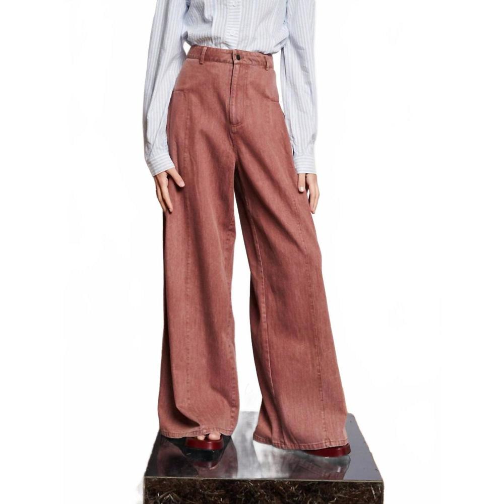 High-Rise Wide Leg Pants in Rosewood